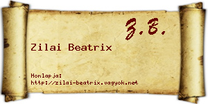 Zilai Beatrix névjegykártya